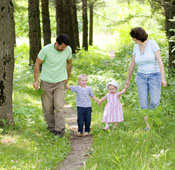Walking in the woods